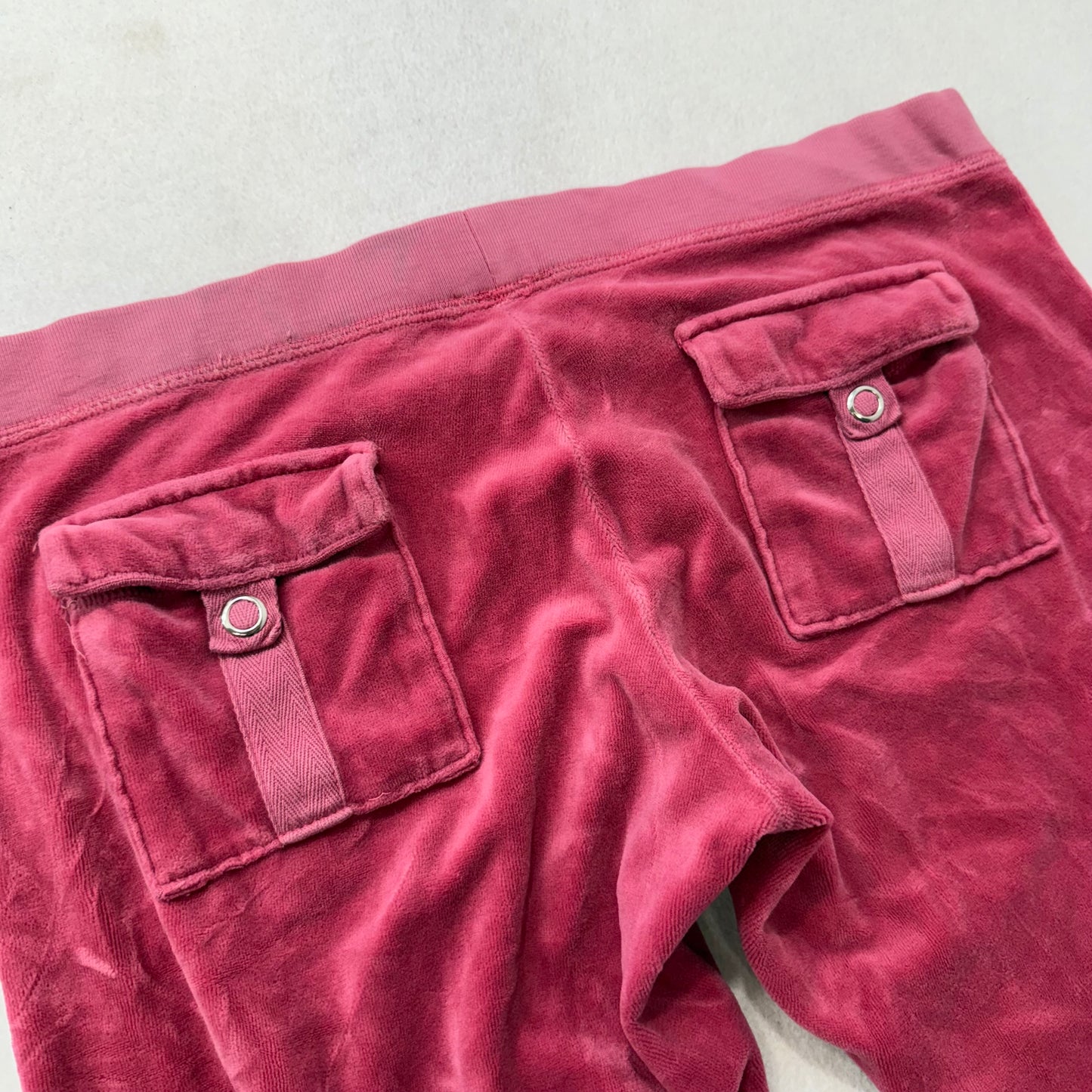 Juicy Couture Deep Rose Velour Tracksuit Set Zip Up Hoodie & Flared Pant Size M