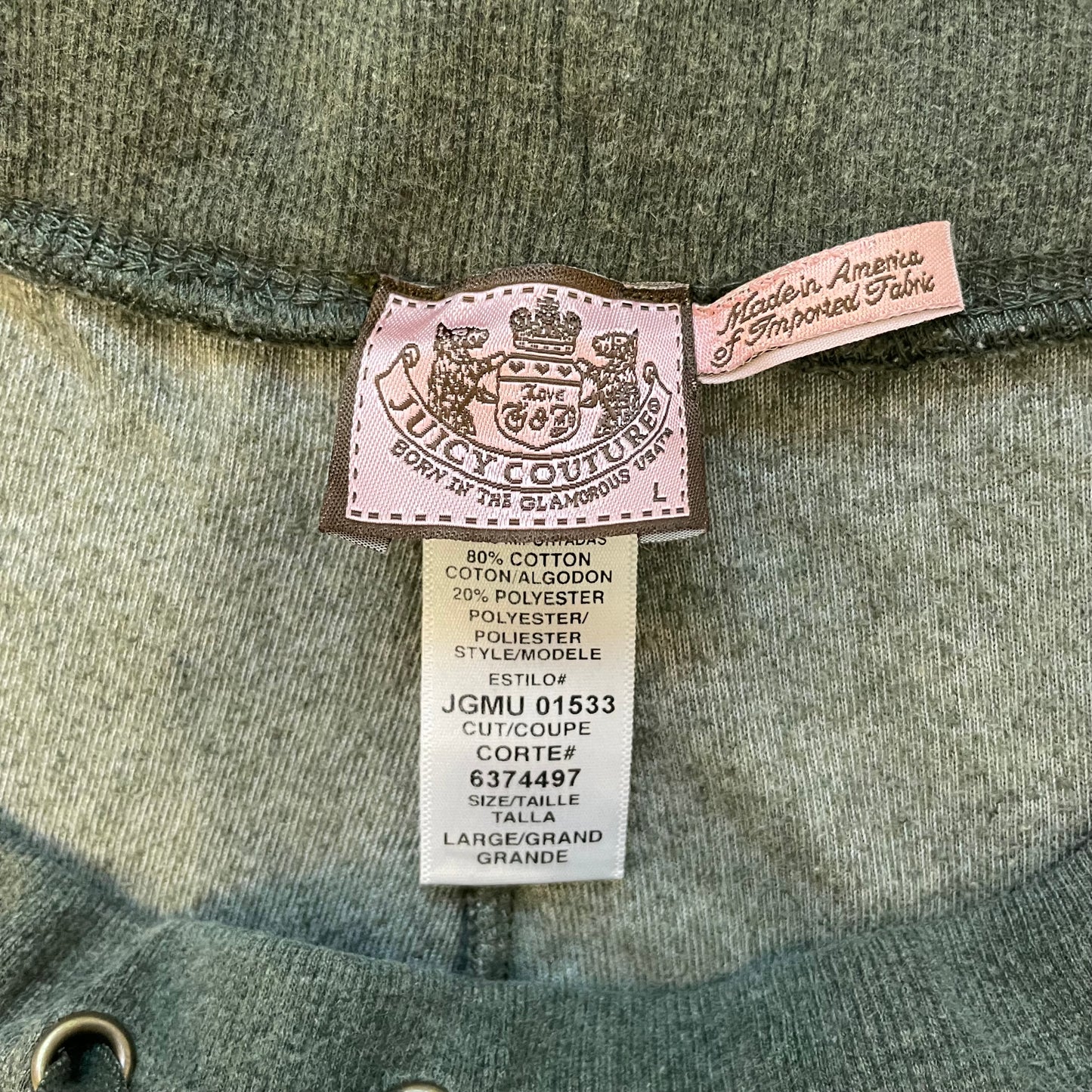 Vintage Juicy Couture Womens Olive Green Velour Flared Leg Track Pant Y2k Size L