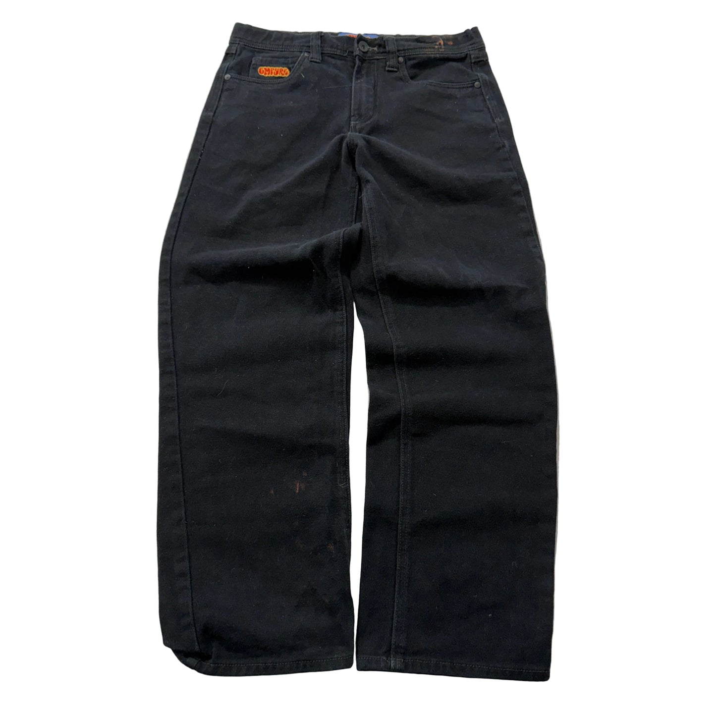 Empyre Men's Black Denim Jeans Loose Fit Zip-Fly Pockets Classic Logo Size 27