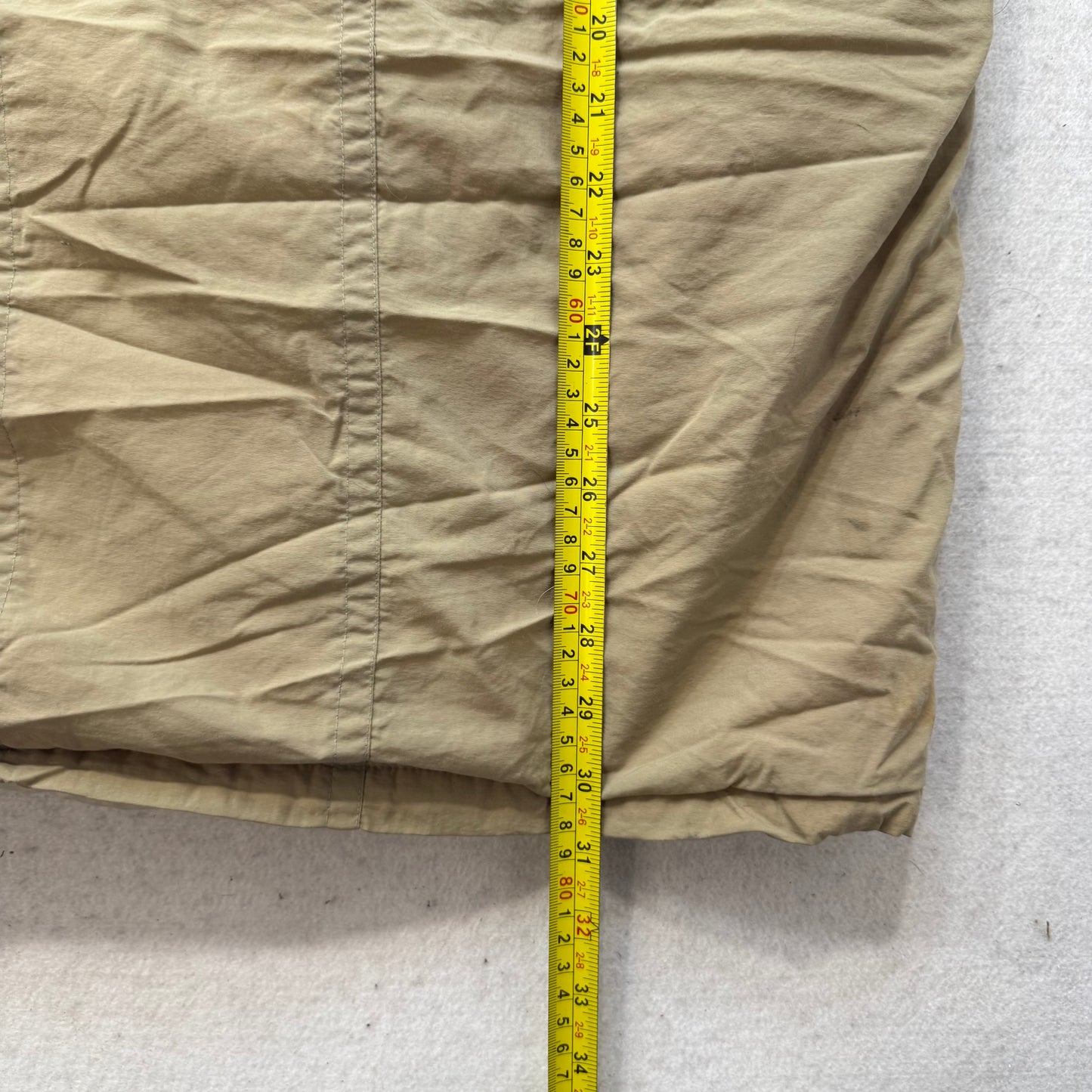 L.L.Bean Men Tan Nylon Full Zip Baxter State Mountain Parka Cargo Pockets Size M