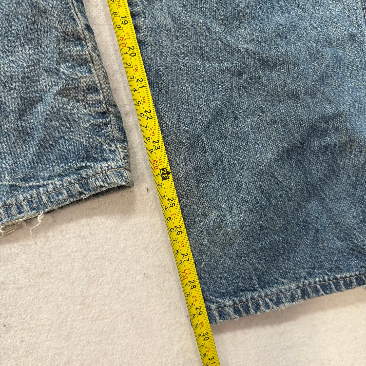 Dickies Men's Medium Blue Denim Carpenter Jeans Utility Pockets Logo Size 34