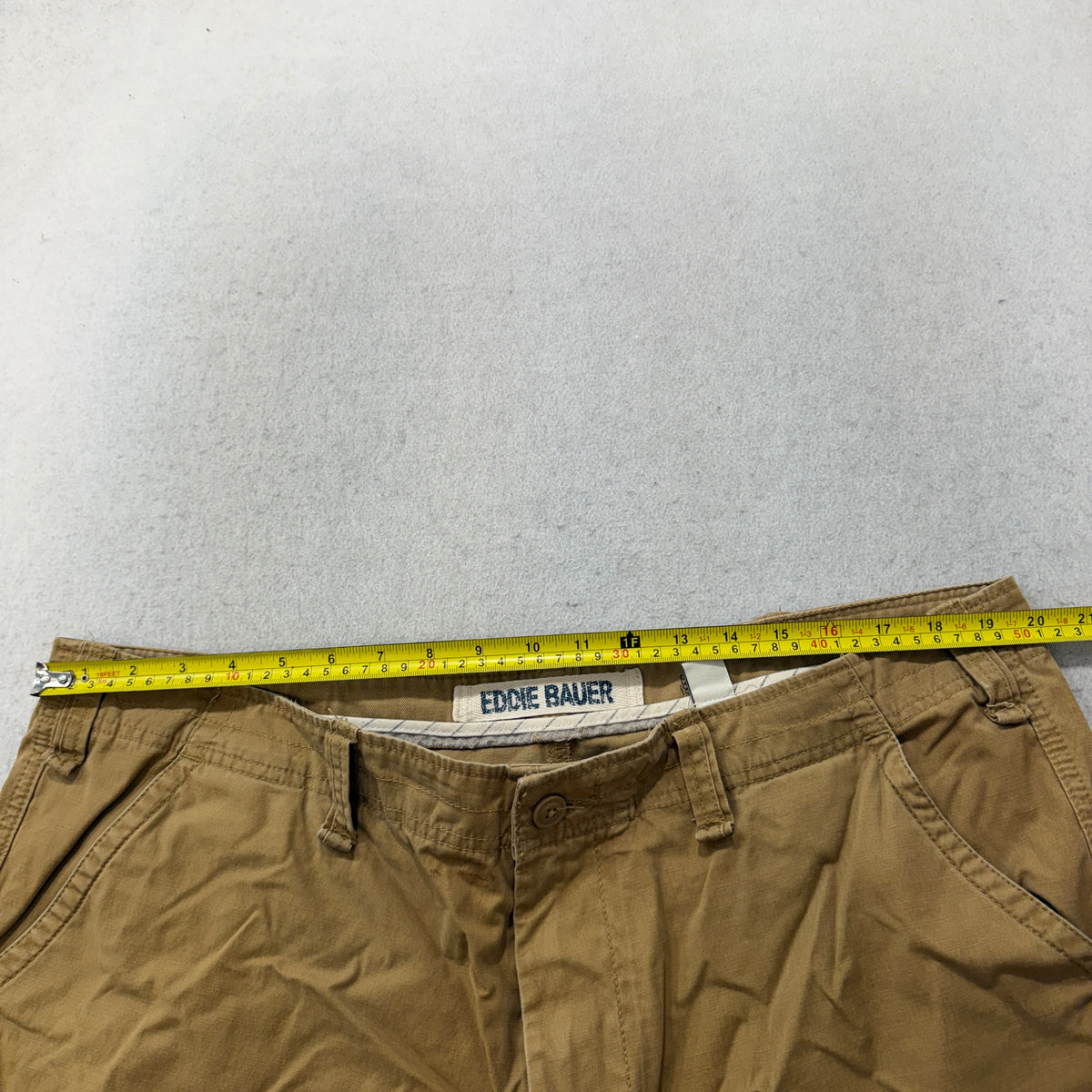 Eddie Bauer Cargo Pants Men's Khaki Tan Cotton Utility Pockets Relaxed Size 42 photo 4