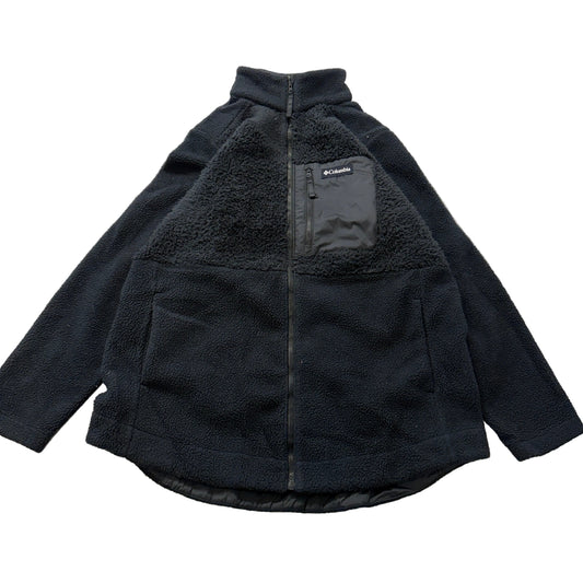 Columbia Sportswear Women's Black Lodge Sherpa Full Zip Fleece Jacket Logo Size L