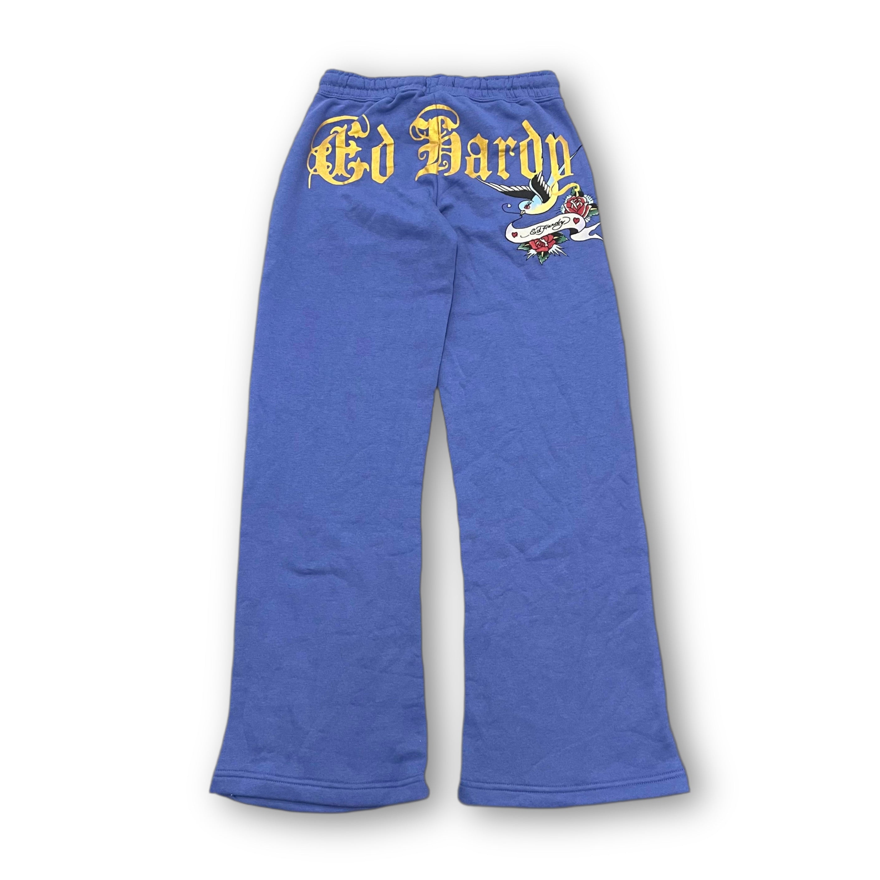 ED HARDY “Free Bird” BLUE FLARED PANTS