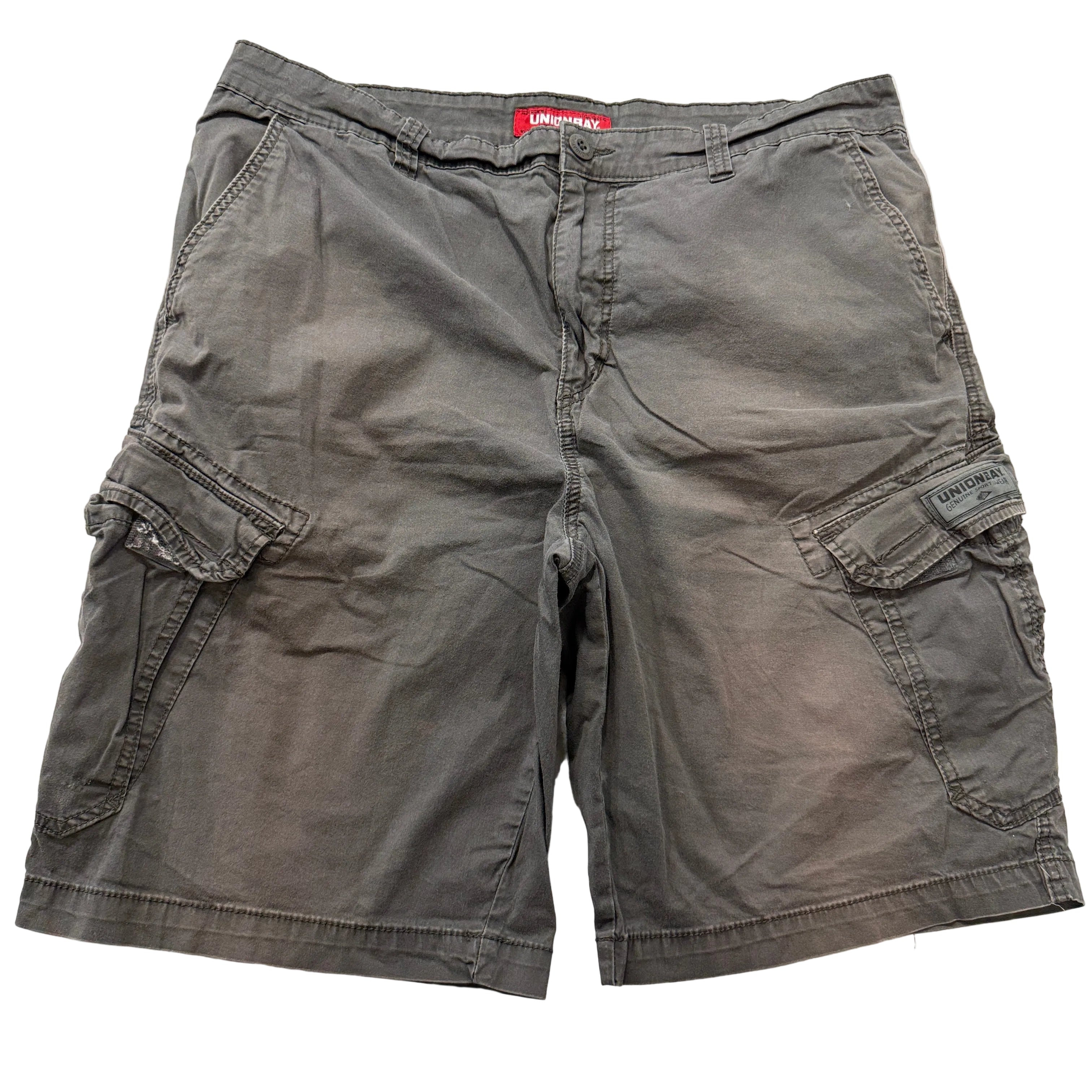 Union Bay Mens Olive Green Cotton Cargo Short Athletic Pocket Sportswear Size 36