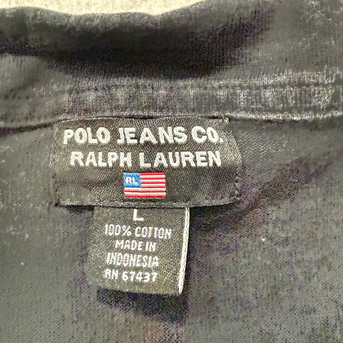 Polo Jeans Co. Ralph Lauren Black Grey Quarter Zip Pullover Size L photo 3