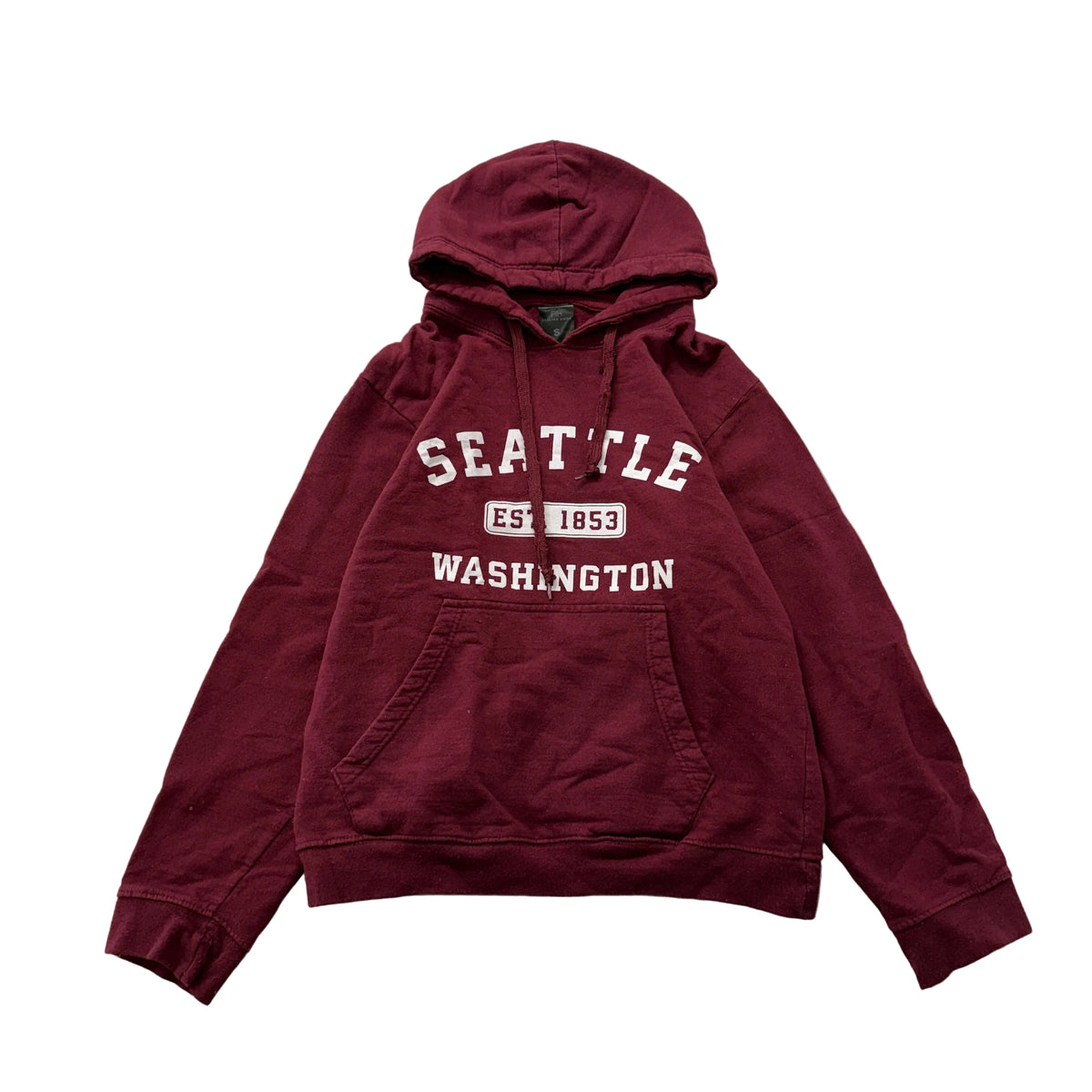 Feeling Hood Seattle Washington Maroon Pullover Hoodie Size S photo 1