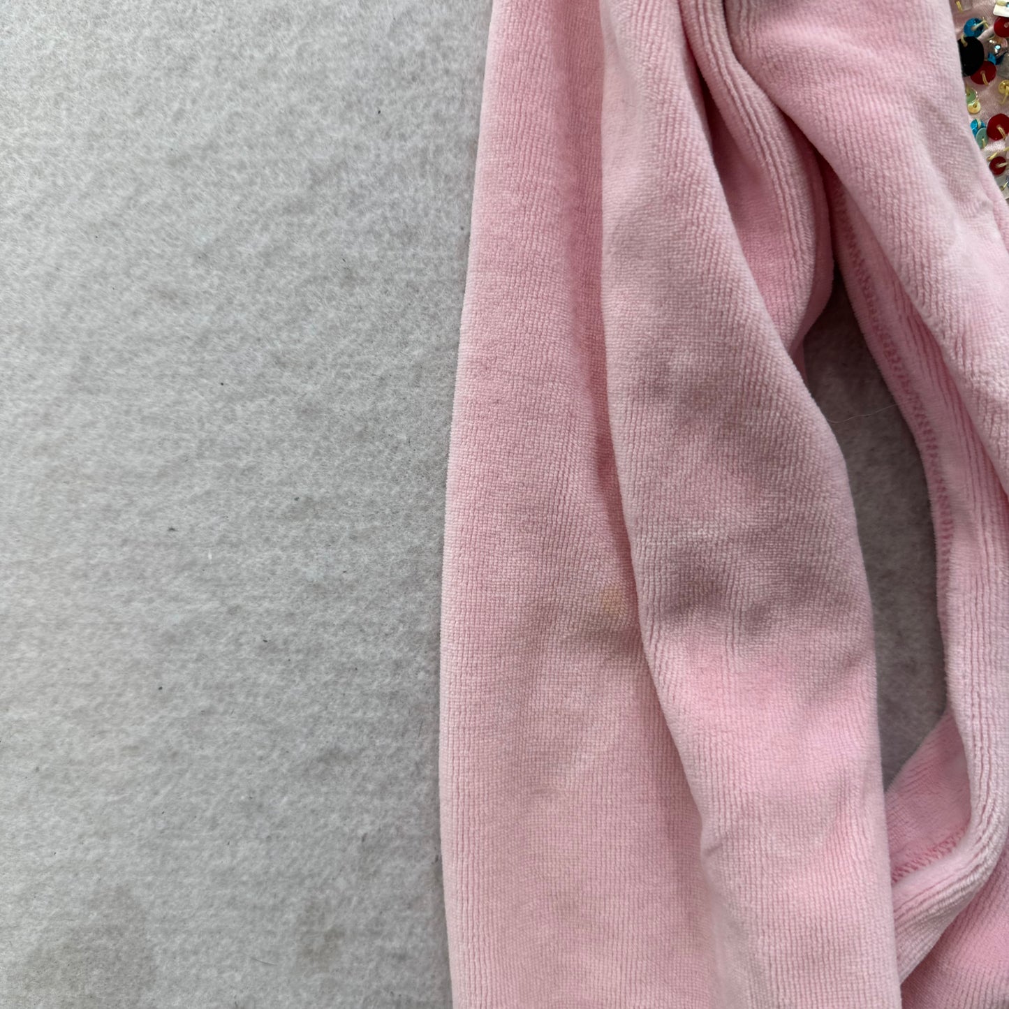 PINK Victoria's Secret Women's Light Pink Zip Up Hoodie Sequin Heart Logo Size M