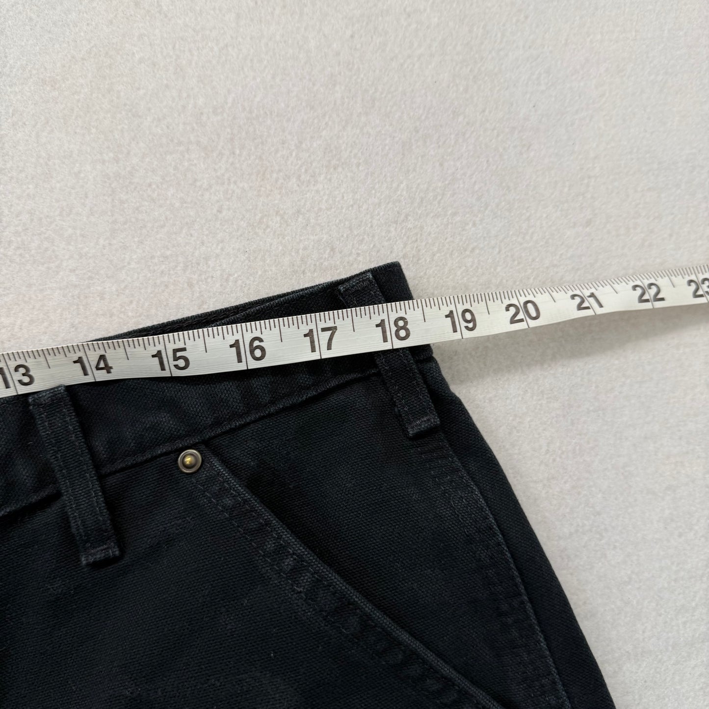 Carhartt Men's Black Washed-Duck Double Knee Work Pants Dungaree Fit Size 36