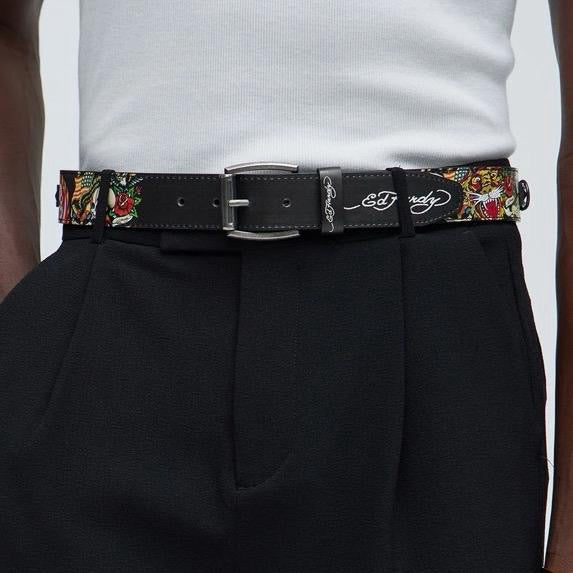 Ed Hardy Studded Skull Belt