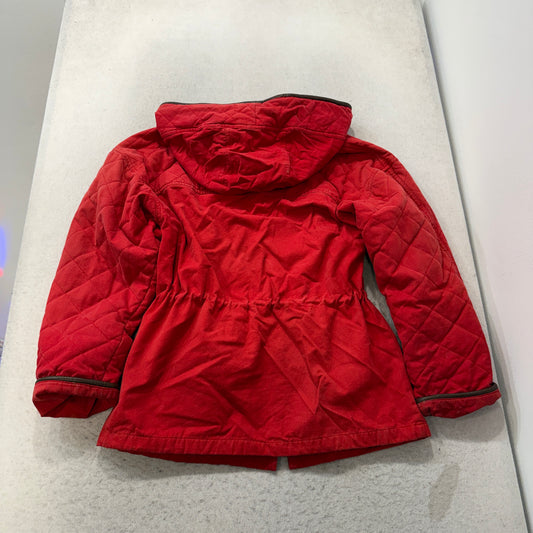 Express Quilted Hooded Jacket Plaid Lined Red Size S photo 2