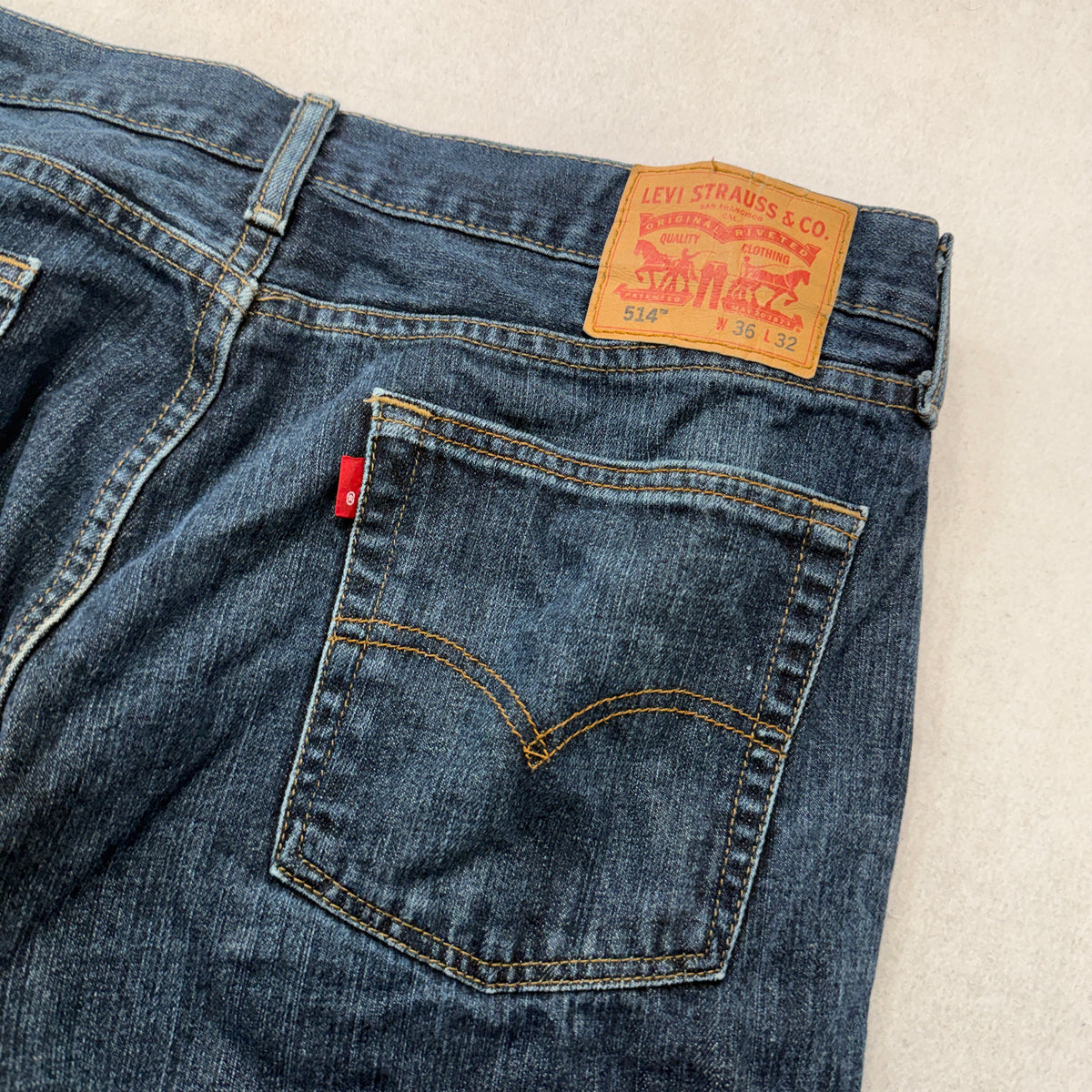 Levis Dark Wash Straight Leg Jeans Size 38x30 photo 8