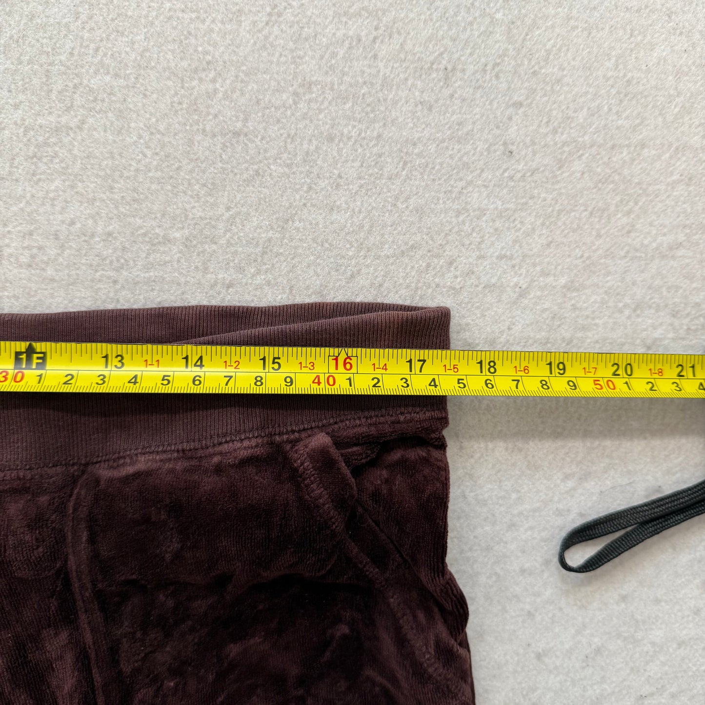 Juicy Couture Women's Brown Velour Flared Track Pants Back Flap Pockets Size M