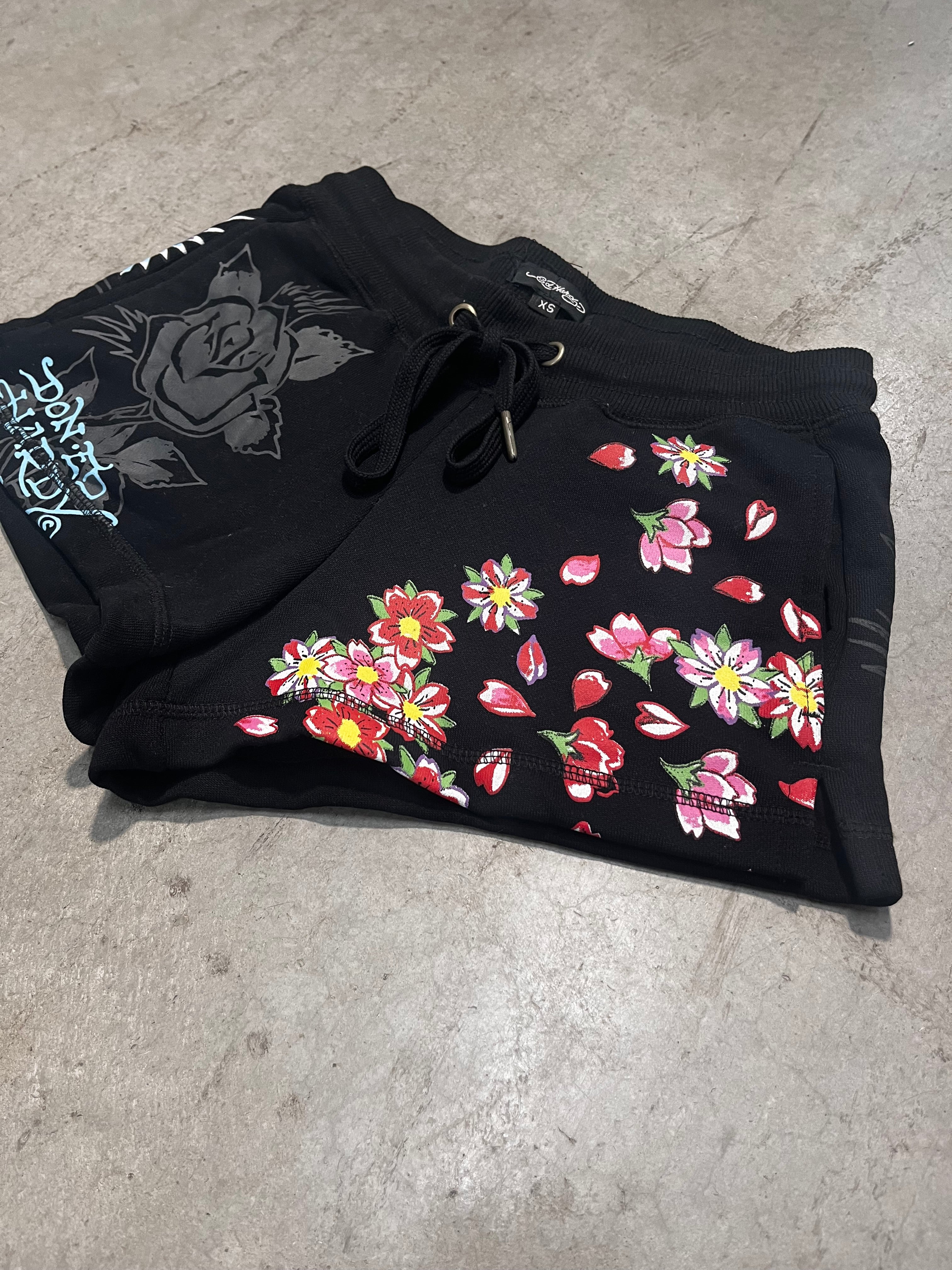 ED HARDY “Phoenix” BLACK BOOTY SHORTS