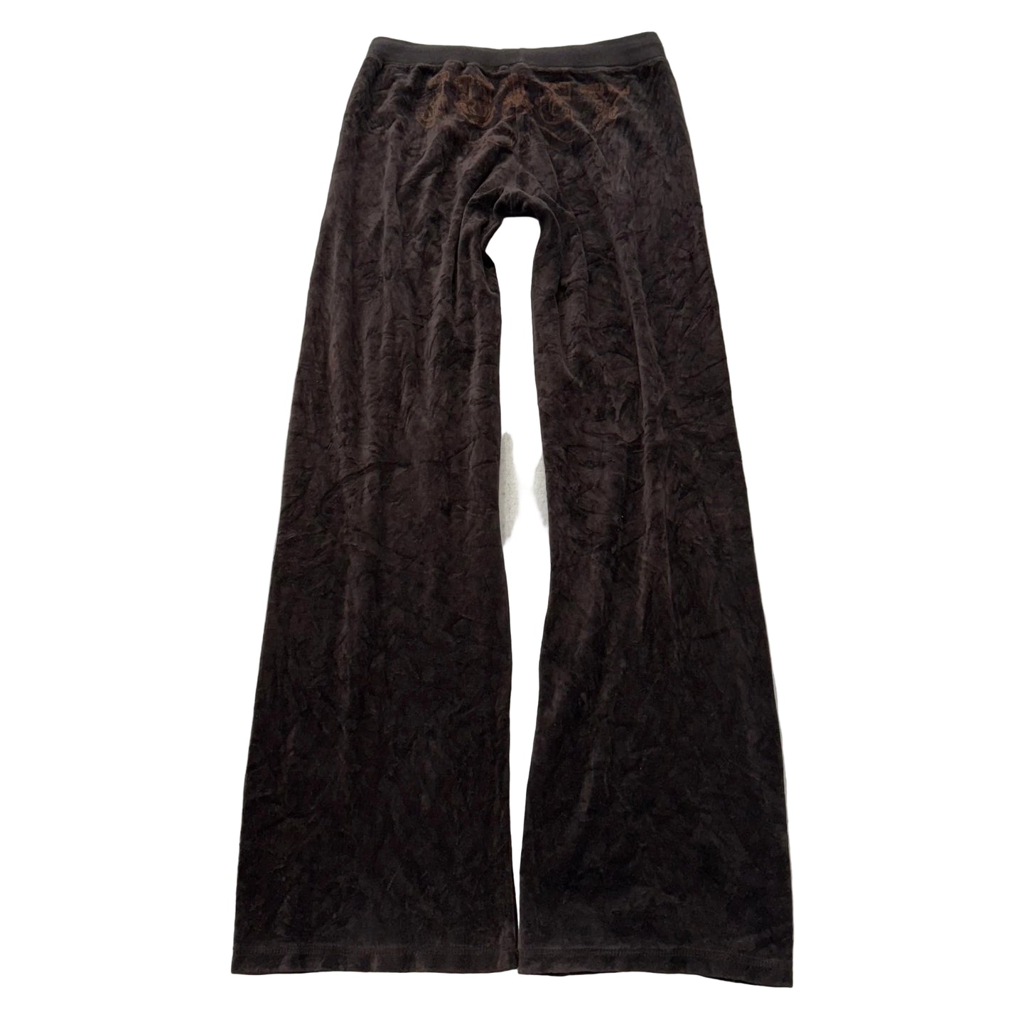2003 Vintage Juicy Couture Women's Cocoa Brown Velour Flared Track Pant Size L