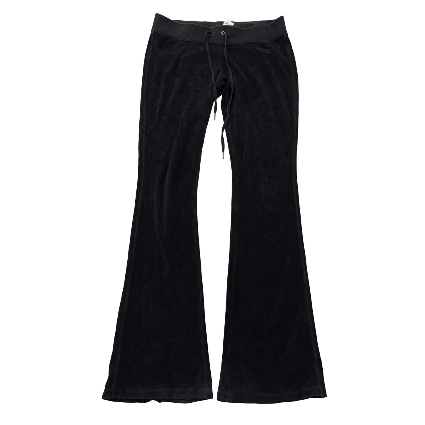 Vintage Juicy Couture Women's Black Velour Flared Track Pant Loungewear Size S