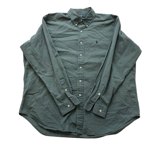 Ralph Lauren Blake Men's Sage Green Cotton Button-Down Shirt Long Sleeve Size XL