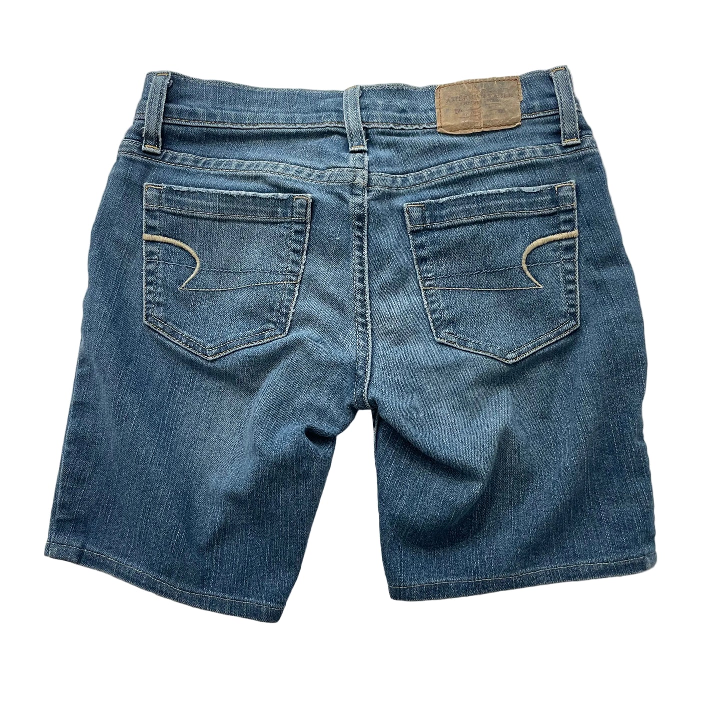 American Eagle Outfitters Mens Blue Cut-off Denim Shorts Pocket Classic Size W27