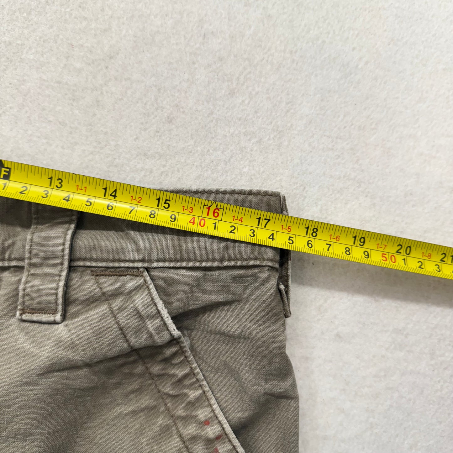 Carhartt Men's Tan Cotton Straight Leg Carpenter Pants Tool Pockets Waist 34