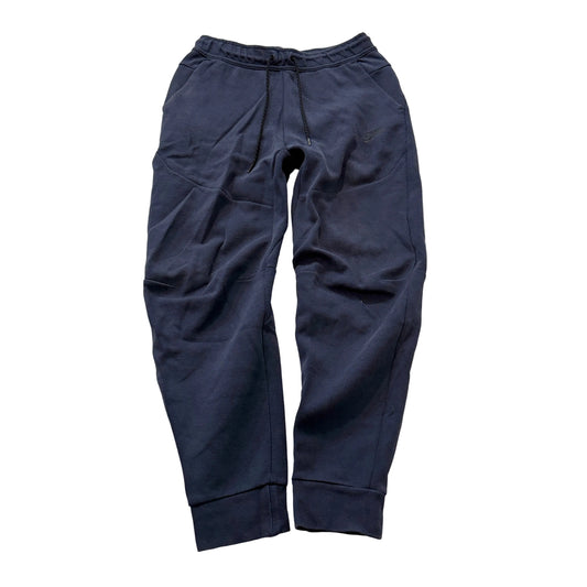 Nike Men's Navy Blue Tech Fleece Joggers Drawstring Zippered Pocket Y2K Size S