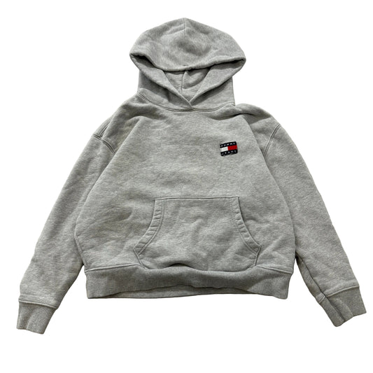 Tommy Jeans Women's Grey Pullover Hoodie Long Sleeve Pockets Classic Logo Size S