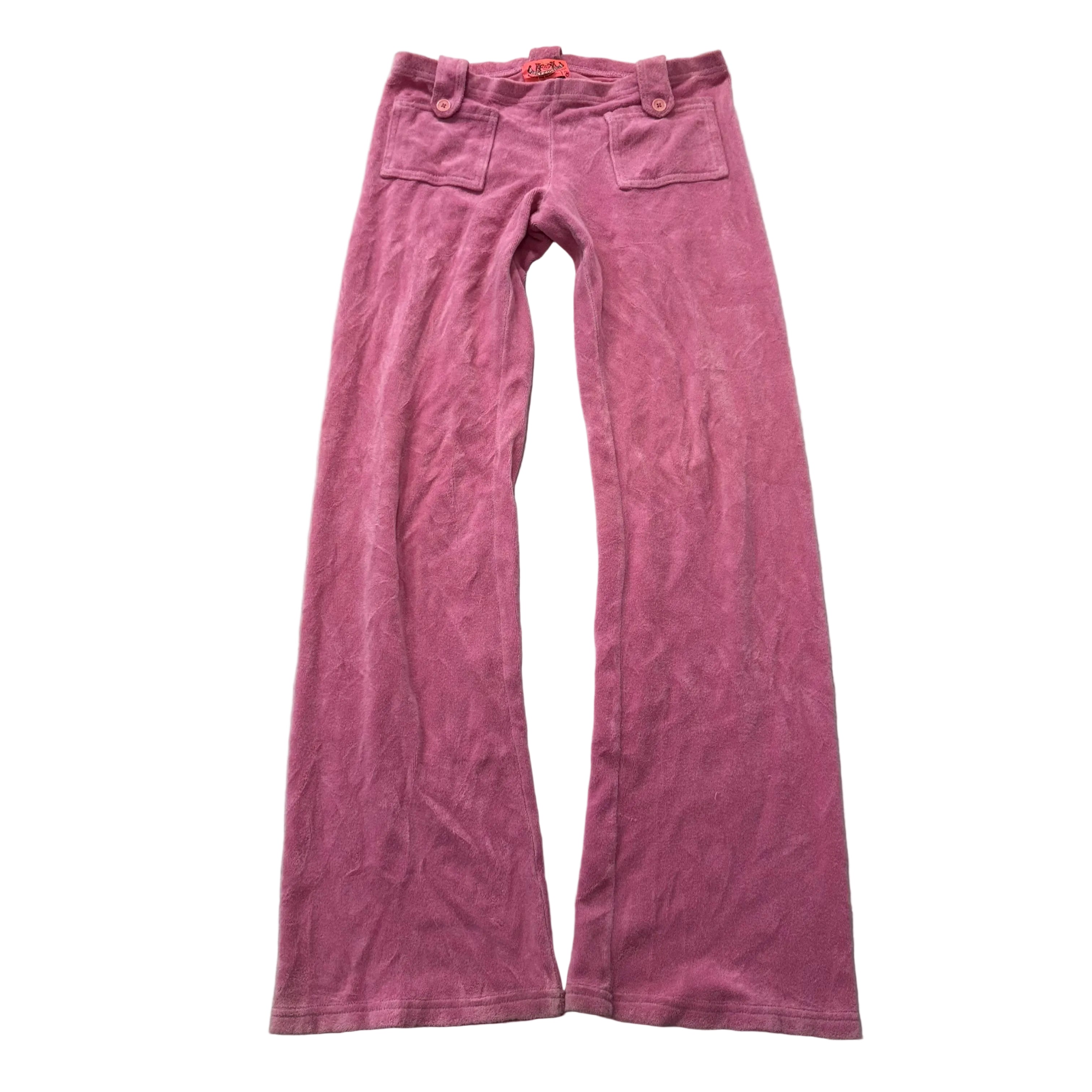 2003 Vintage Juicy Couture Women's Candy Pink Terrycloth Flare Track Pant Size P
