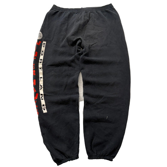 Vintage Tultex Maximum Sweats Winter Hawks Mens Black Fleece Sweatpants Size 2XL