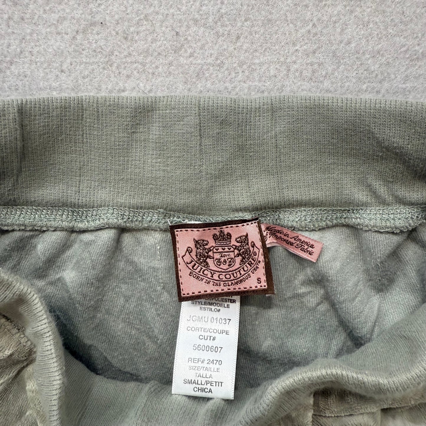 Juicy Couture Gray Velour Flared Wide Leg Track Pant Drawstring Casual Size S