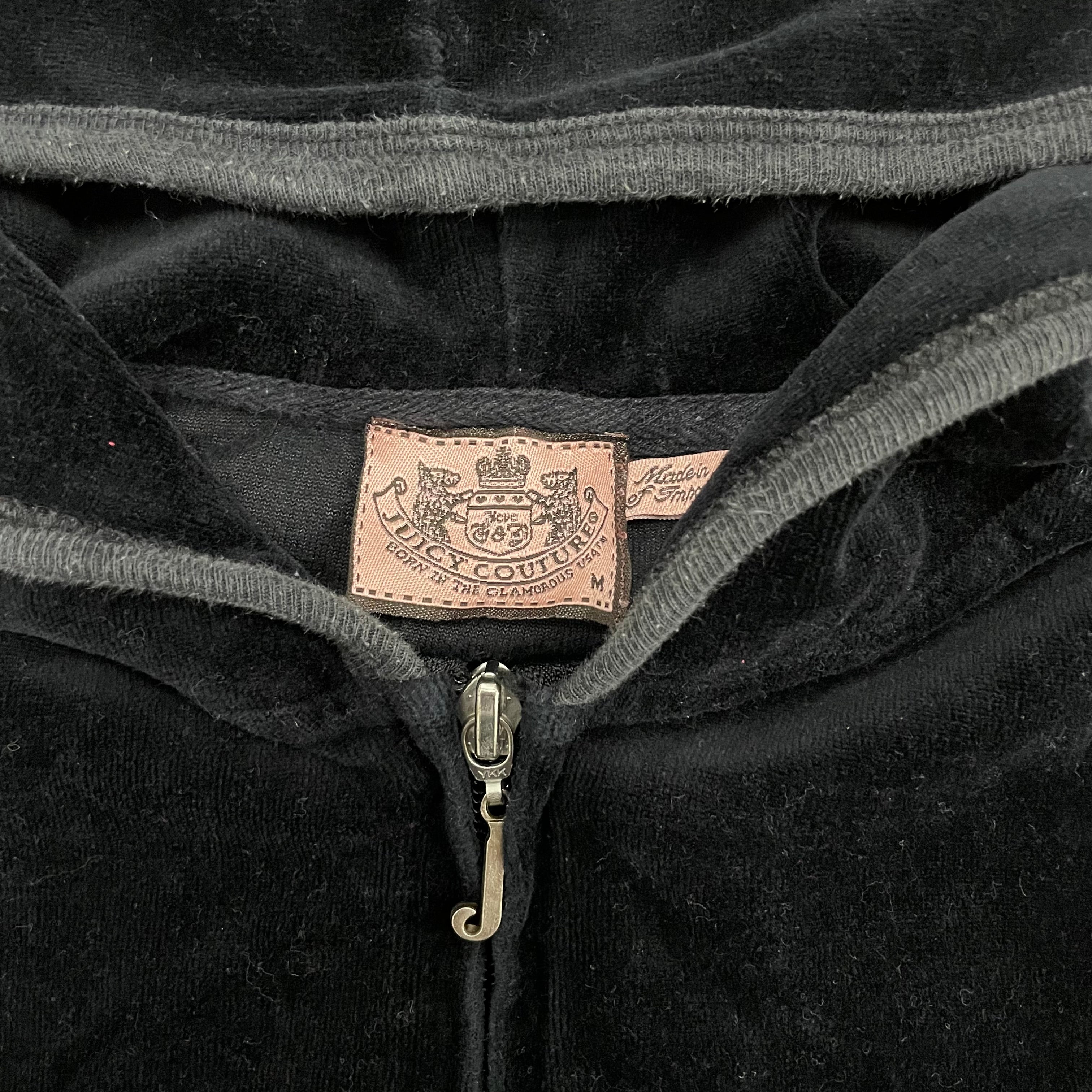 Vintage juicy couture “Scottie dogs” black rhinestone hoodie size M