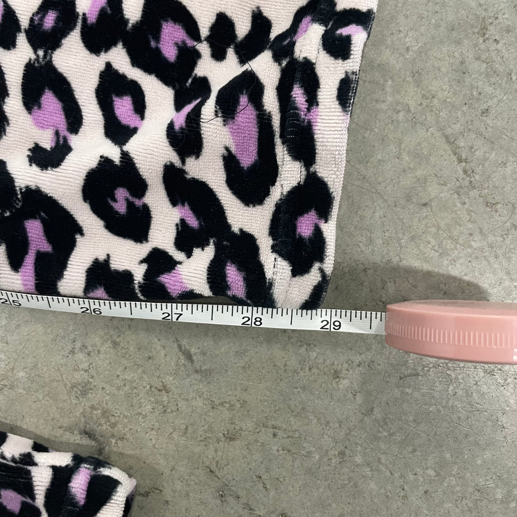 Vintage Juicy Couture Purple Leopard Print Velour Flared Pants Size M