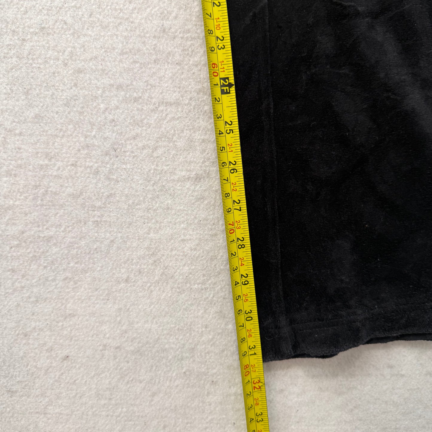 Juicy Couture Women Black Velour Flared Track Pant Rhinestones Crown Logo Size M