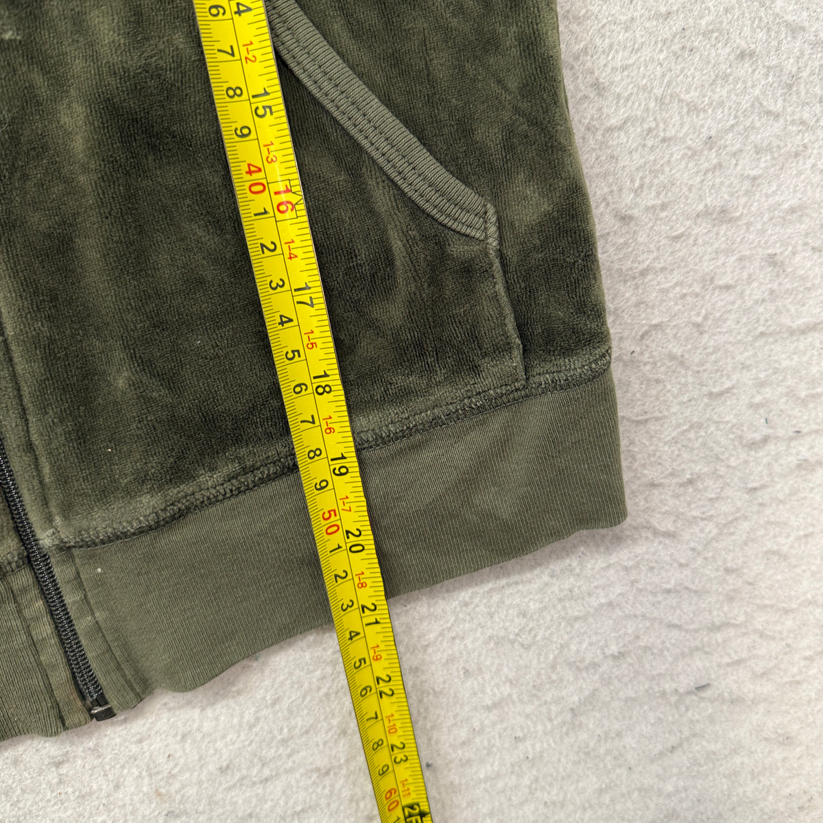 RARE 2003 Juicy Couture Scottie Dogs Womens Olive Green Velour Zip-Up Hoodie - S