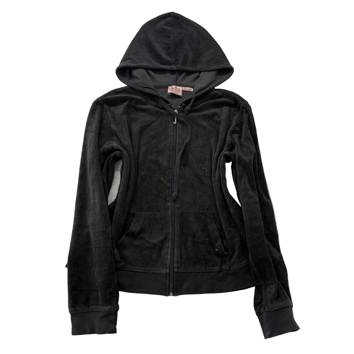 Juicy Couture black velour zip hoodie size XL SKU 1354
