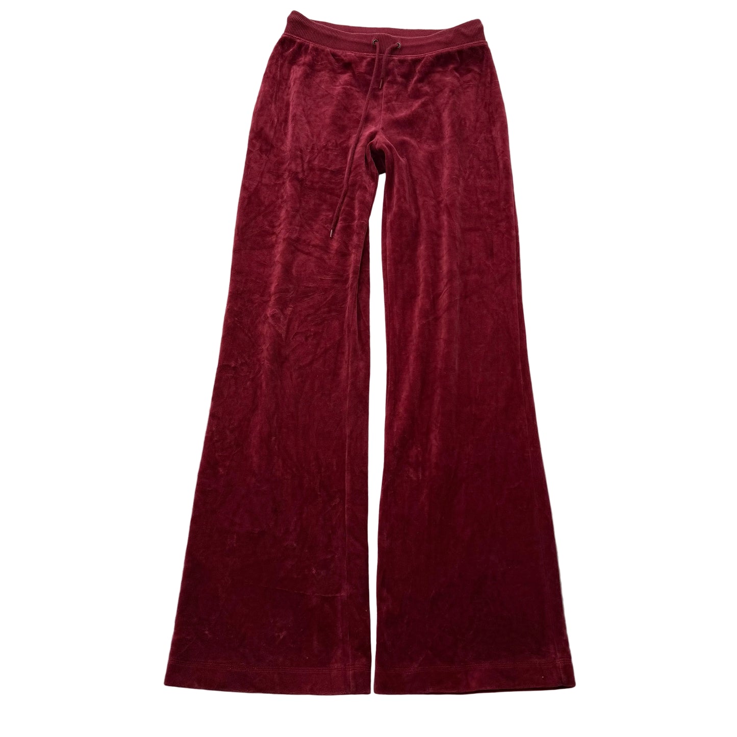 Vintage Juicy Couture Women's Crimson Velour Flared Track Pant Loungewear Size S