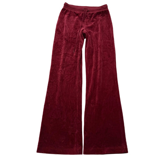 Vintage Juicy Couture Women's Crimson Velour Flared Track Pant Loungewear Size S