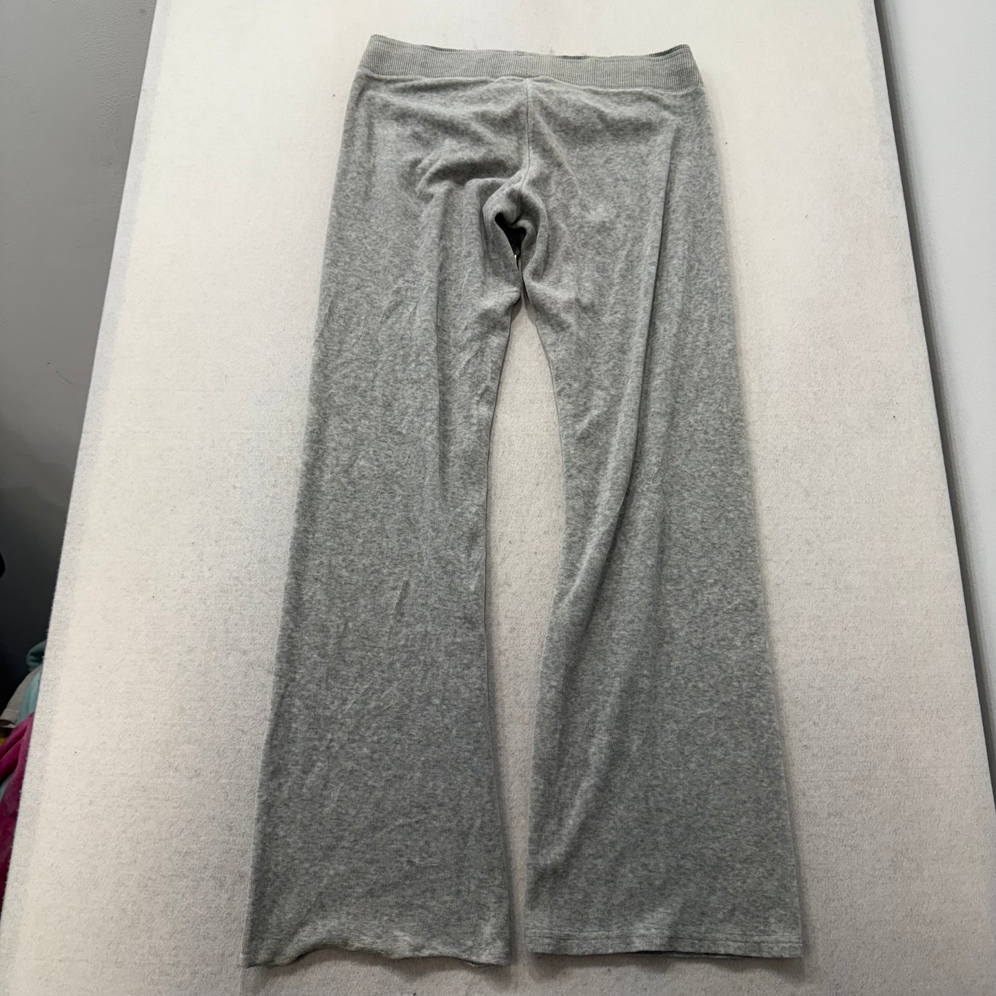 Juicy Couture Women's Gray Velour Flare Track Pants Low Rise Loungewear Size M