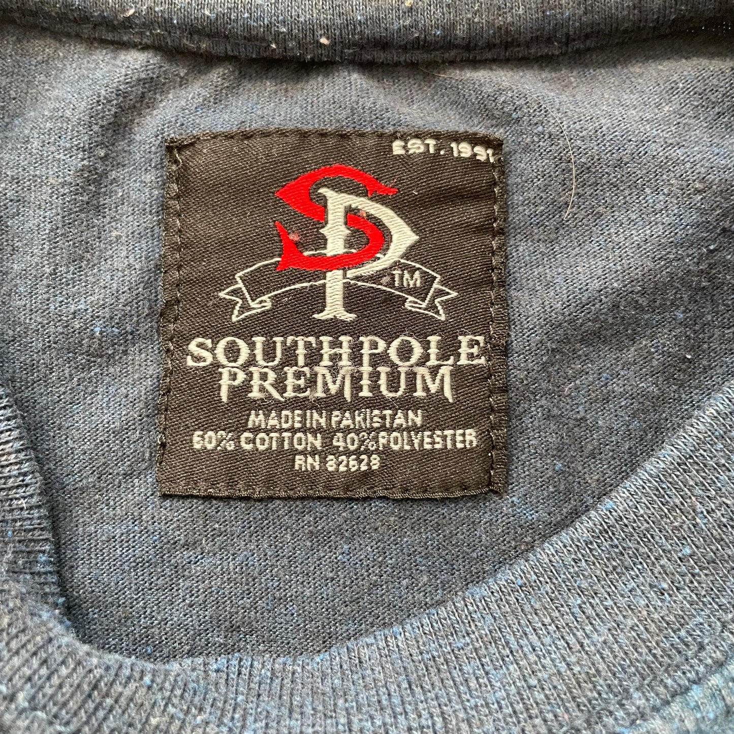 Southpole Men's Navy Blue Cotton Blend T-Shirt Short Sleeve Crewneck Logo Size L