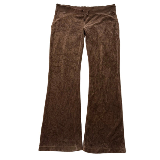 Vintage Juicy Couture Women's Brown Velour Flared Track Pant Loungewear Size L