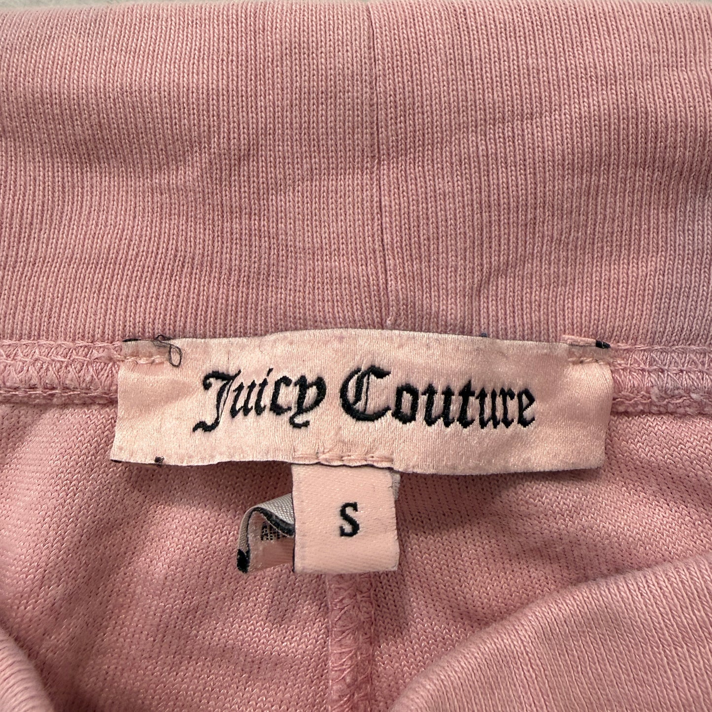 Juicy Couture Women's Pink Velour Flared Leg Track Pants Pockets Dog Logo Size S