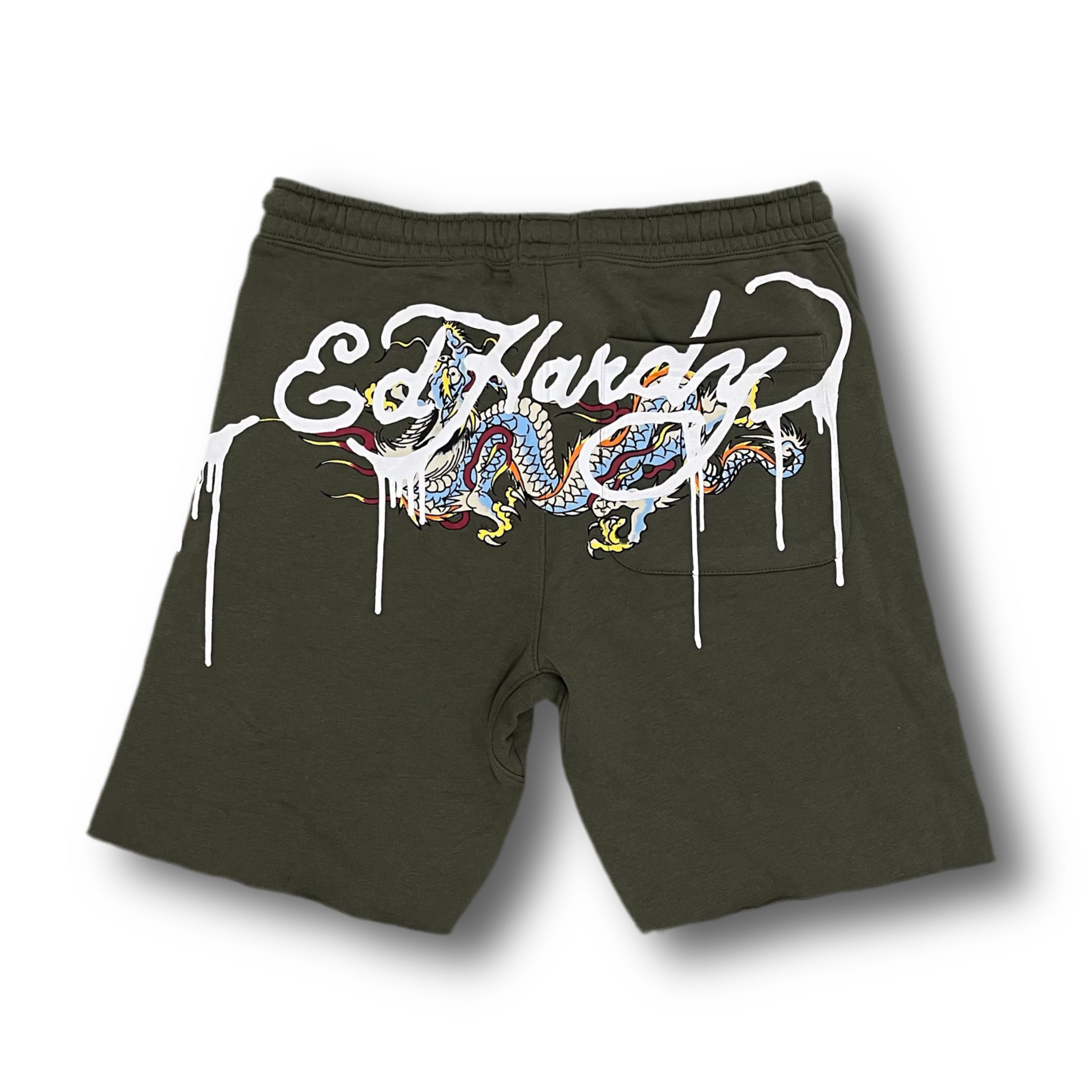 ED HARDY “Dragon” OLIVE SHORTS