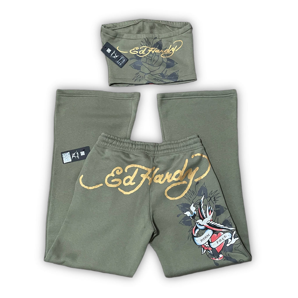 ED HARDY “FREE BIRD” SAGE TUBE TOP SET