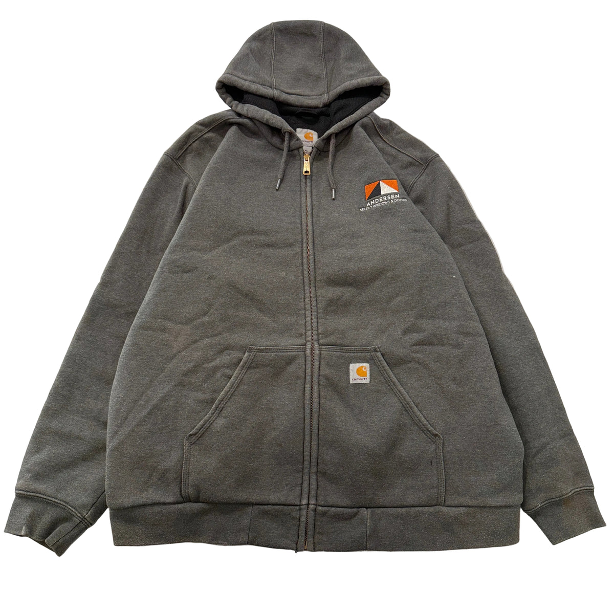 Carhartt Andersen Grey Thermal Lined Full Zip Hoodie Size XL photo 1