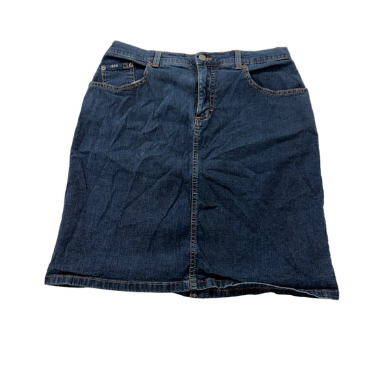 Izod Jeans Denim Skirt Women's Dark Wash Blue Knee Length Pencil Size 8 photo 1