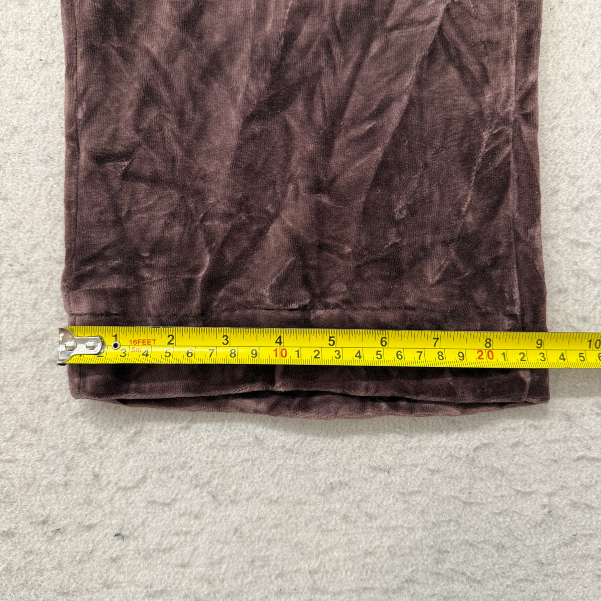 Juicy Couture Women Dark Brown Velour Flared Track Pants Back Flap Pocket Size P