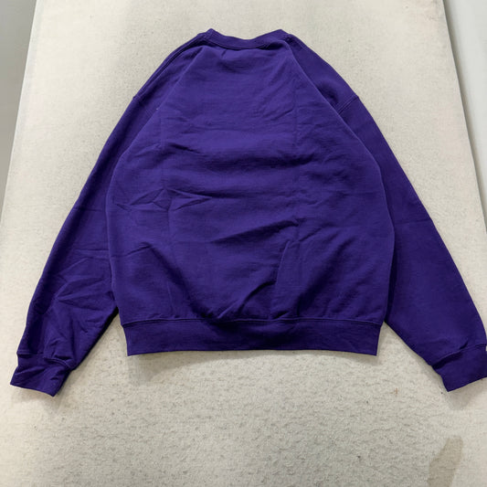 Victoria Canada Women's Purple Crewneck Sweatshirt Floral Embroidered Size XL