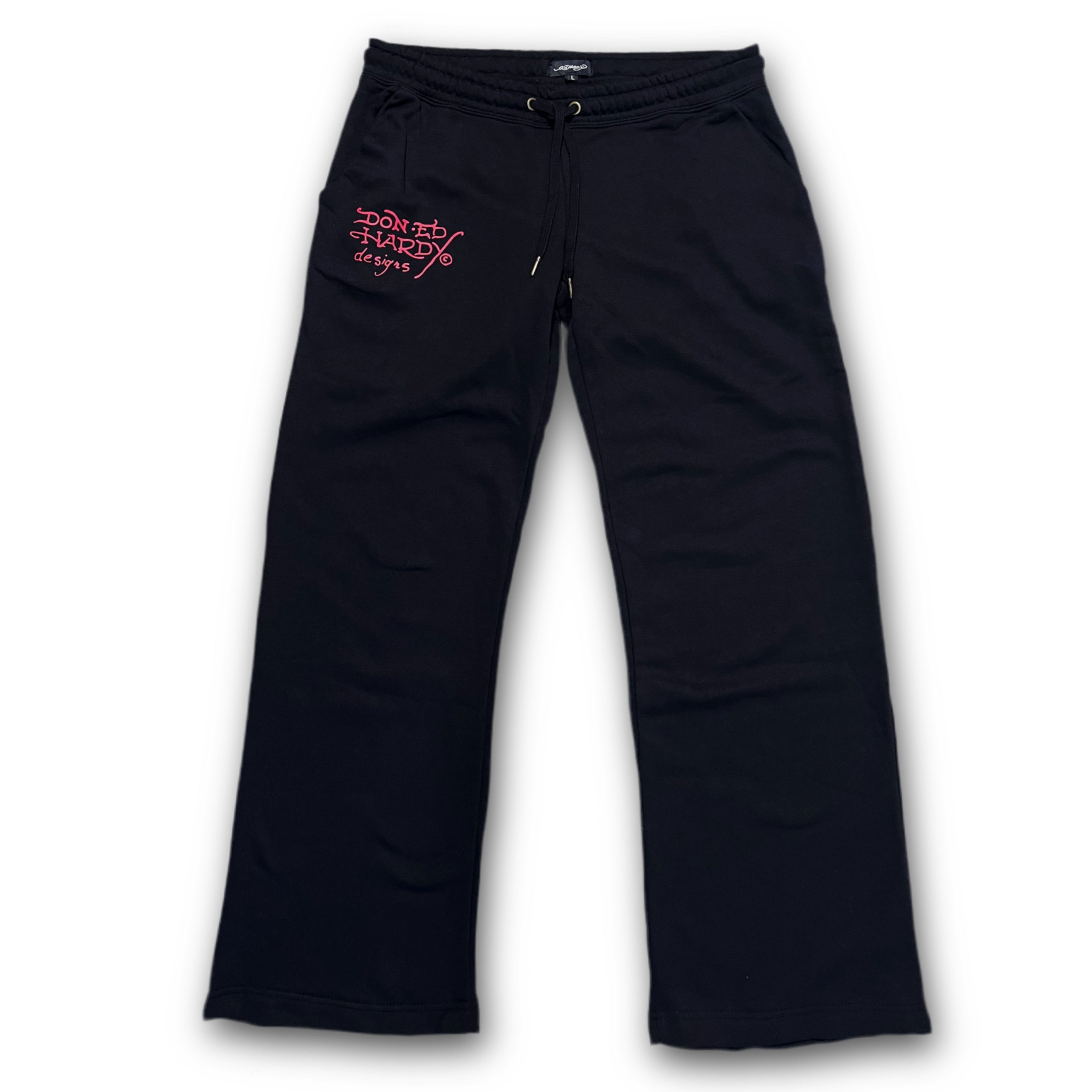 ED HARDY “LKS skull” BLACK FLARE PANTS