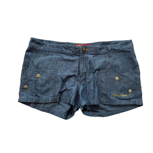 Baby Phat Y2K Low Rise Denim Shorts Gold Hardware Detail L