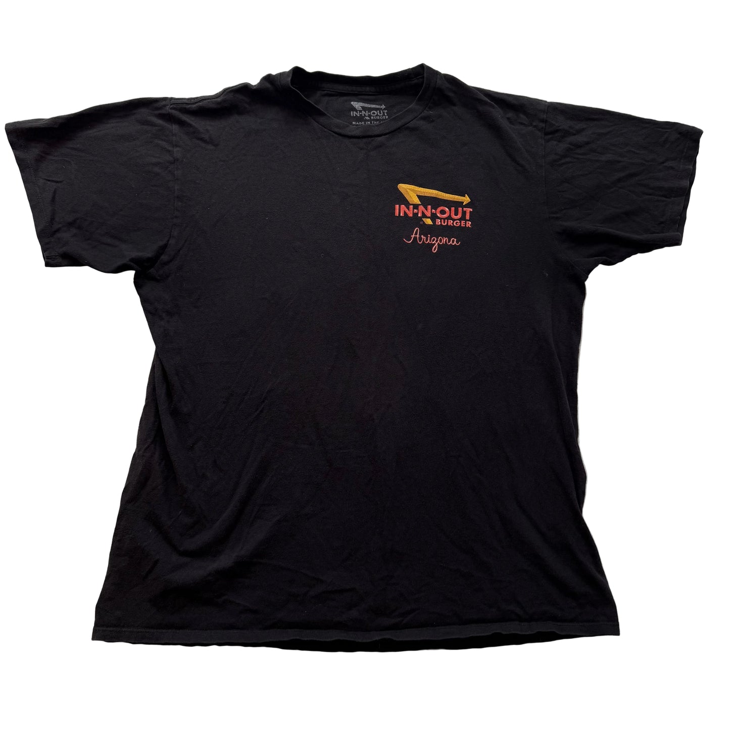 In-N-Out Burger Arizona Mens Black 100% Cotton California Graphic T-Shirt Size L
