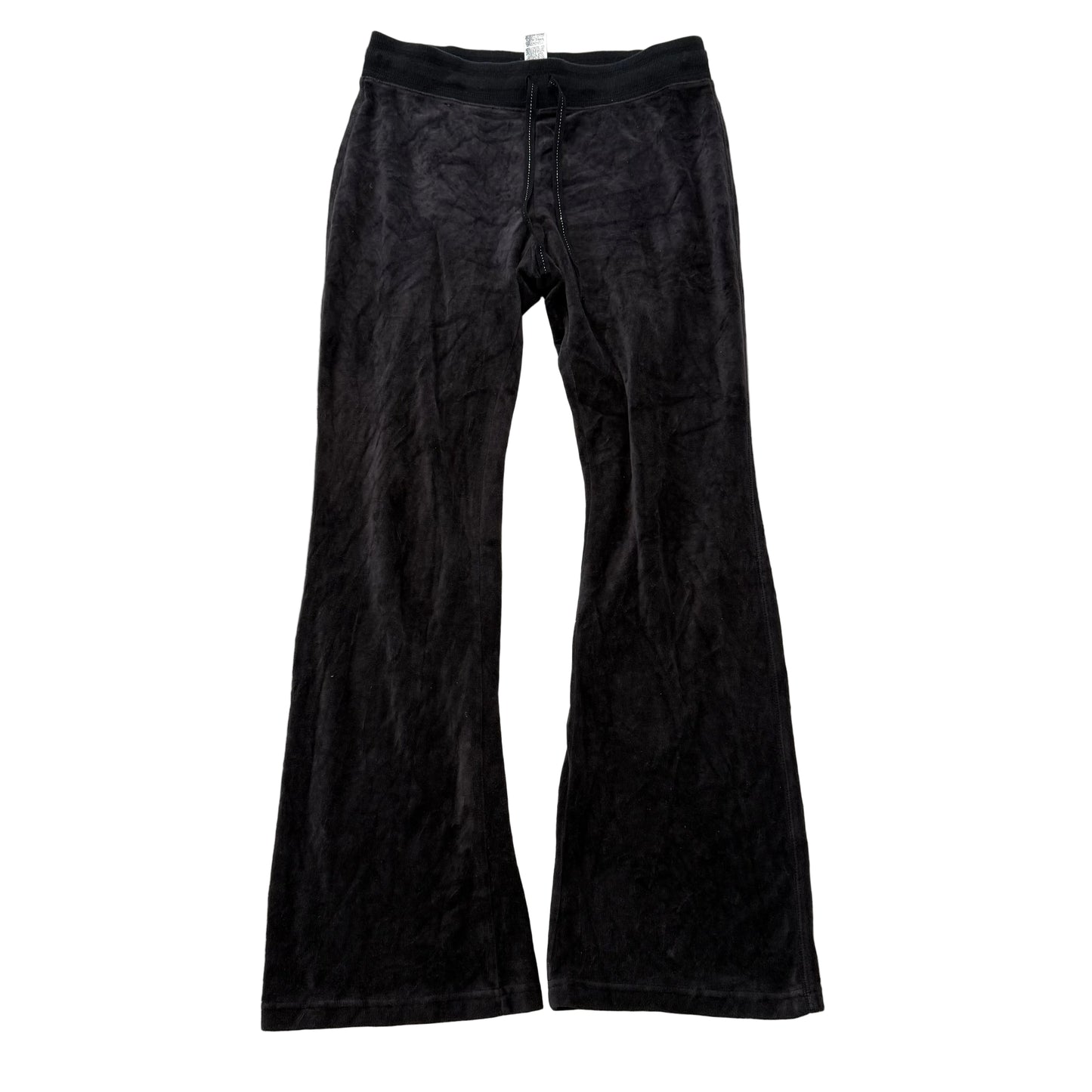 Juicy Couture Women's Black Velour Flared Track Pant Low Rise Loungewear Size M