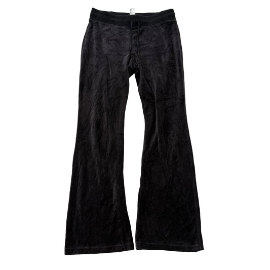 Juicy Couture Women's Black Velour Flared Track Pant Low Rise Loungewear Size M
